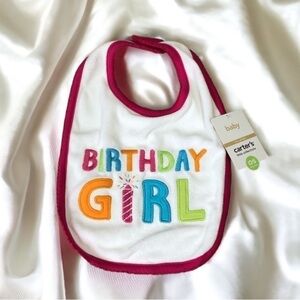 Carters Birthday Girl Bib NWT Pink Orange Blue